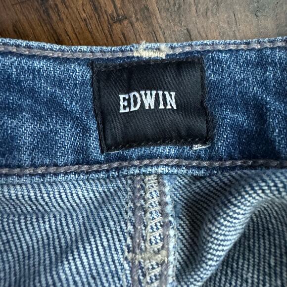 Edwin Women's Hana Vintage High Rise Straight Jeans 27 Blue Horizon Wash $228 - Picture 6 of 9